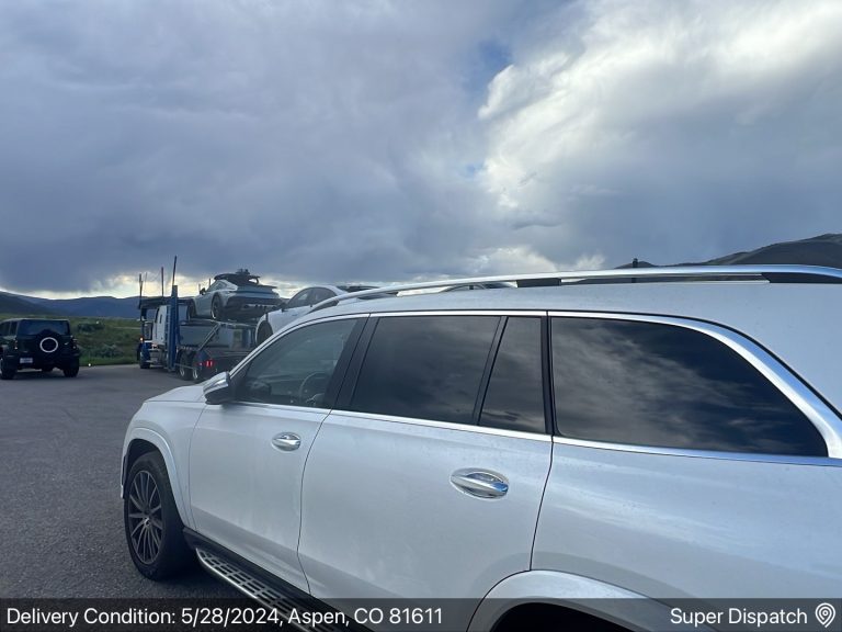 White Mercedes SUV delivered to Aspen, CO 81611 by Auto Transport Professionals on 5/28/2024.