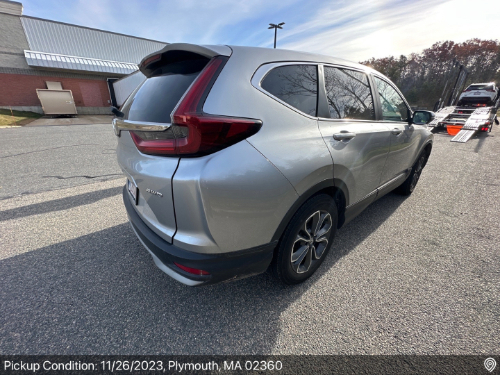 Silver Honda CR-V ready for auto transport pickup in Plymouth, MA, handled by Auto Transport Professionals.