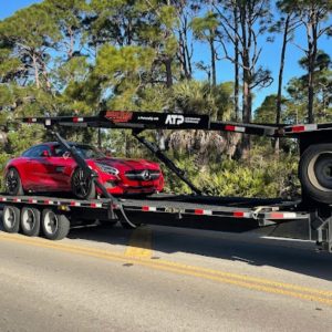 a high end Mercedes being shipped on our local carrier